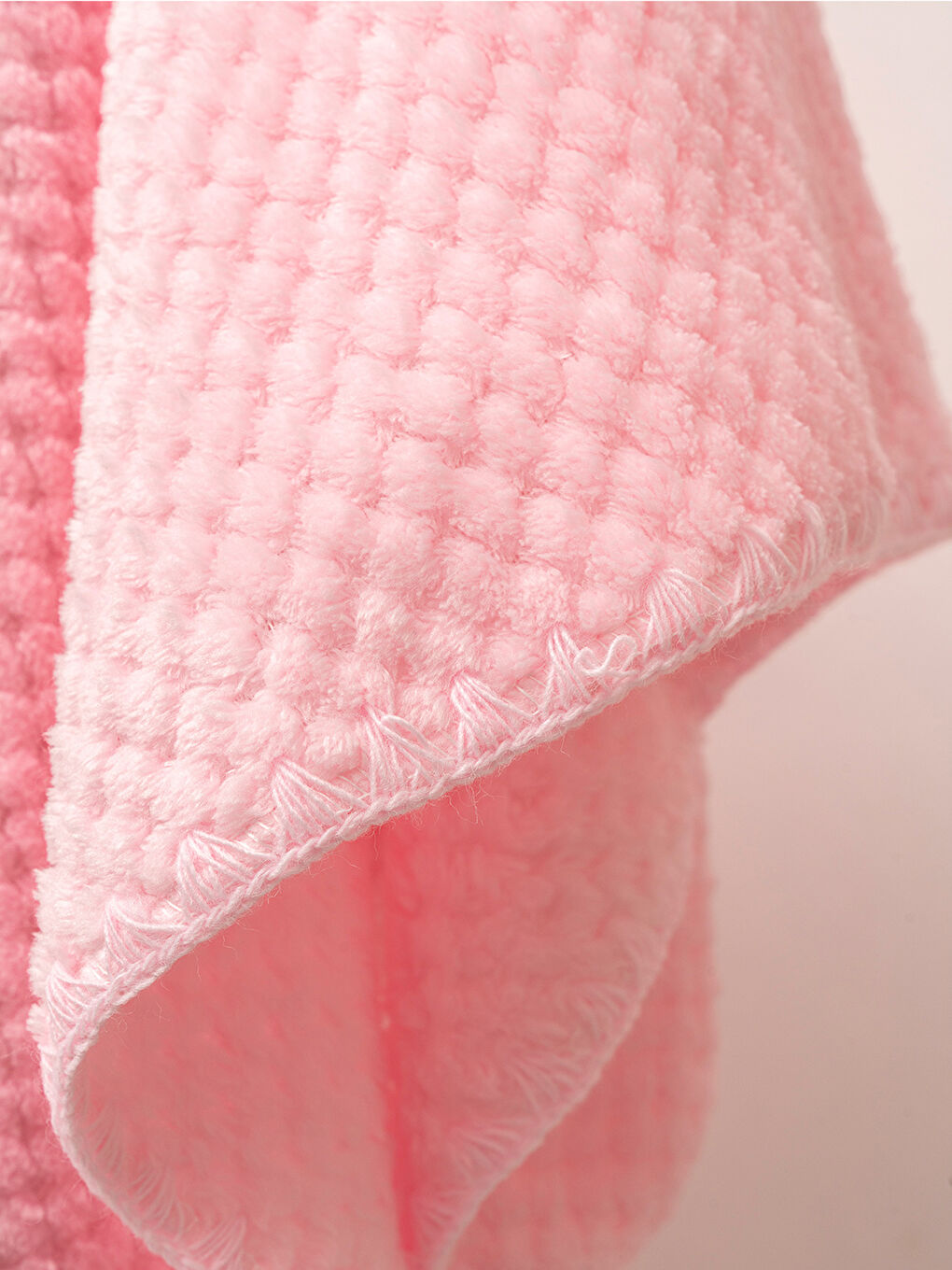 %100 Welsoft Jakarlı Bebek Battaniyesi Pembe-2