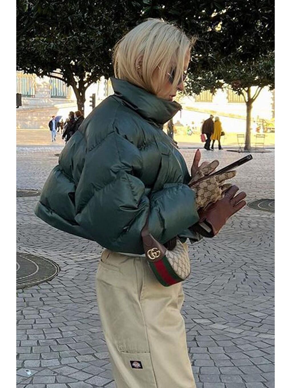 Koyu Yeşil Fermuar Detaylı Kısaltılabilir Şişme Mont MG1398-2