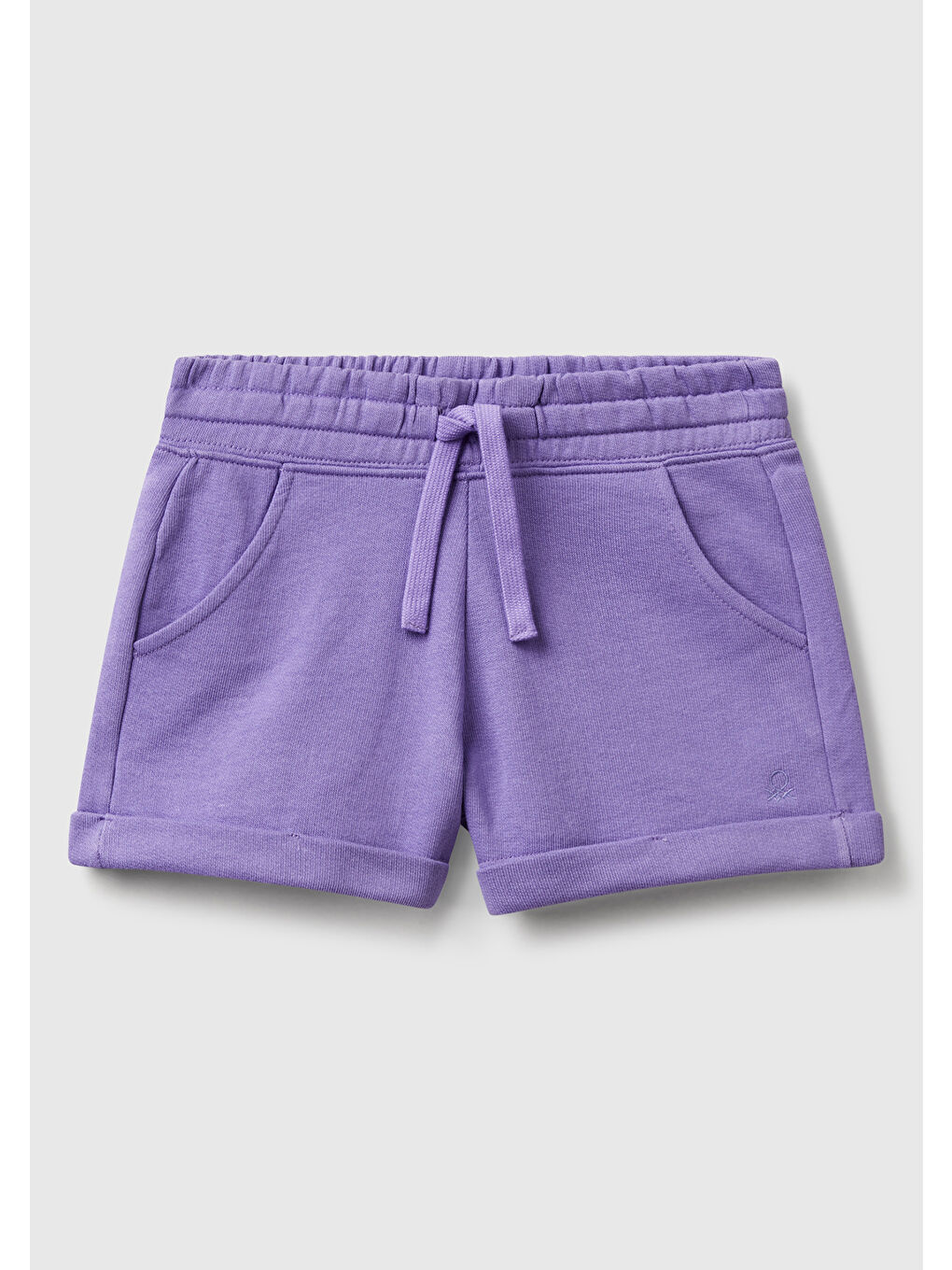 Kız Çocuk Mor Logolu Sweat Şort