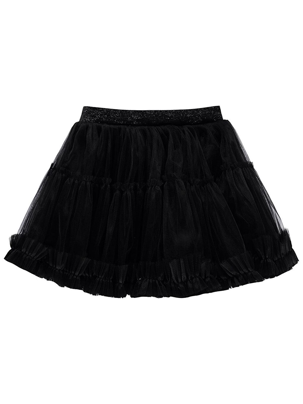 Girls Fırfırlı 4-9 Yaş Etek - Siyah