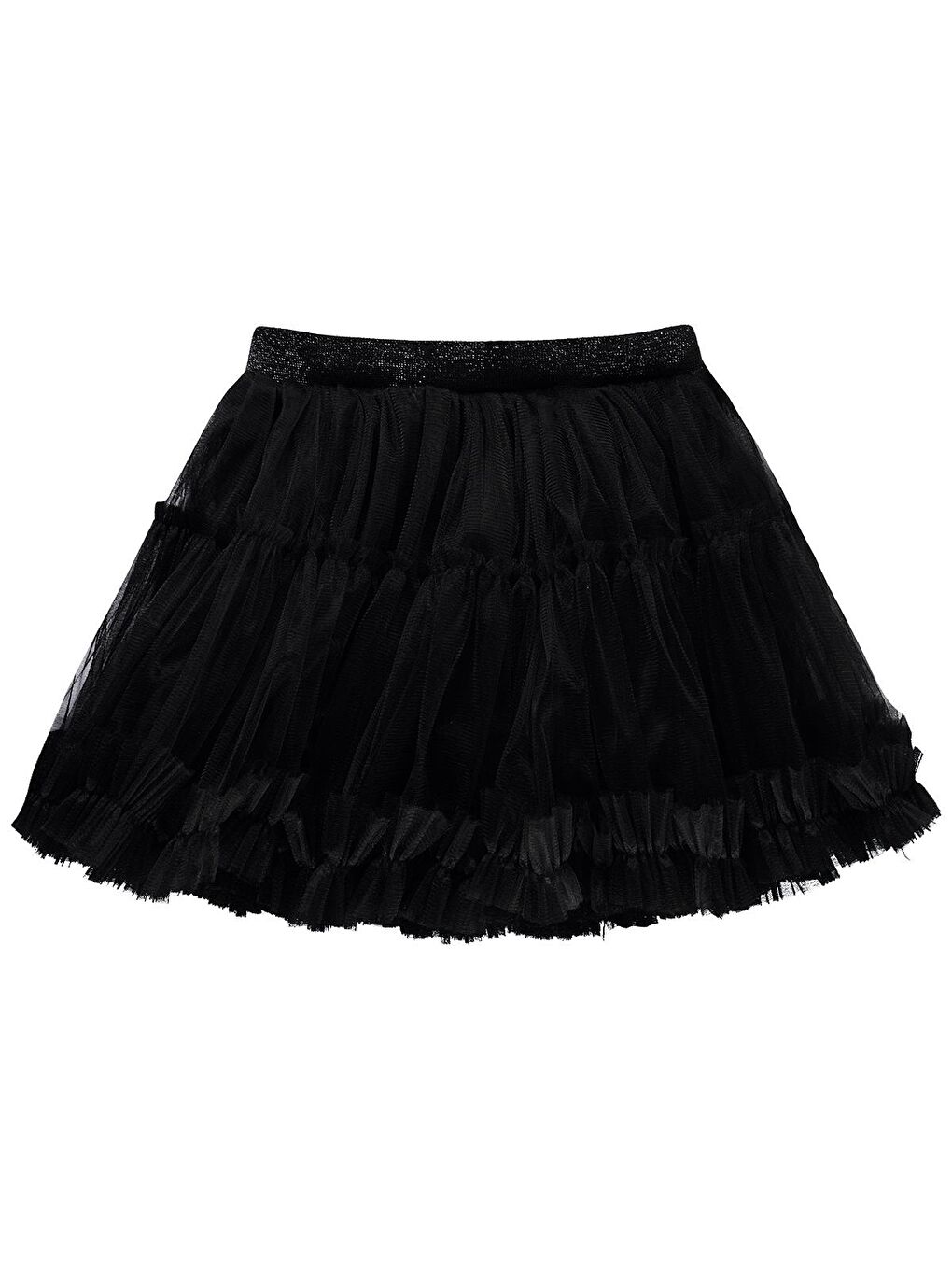 Girls Fırfırlı 4-9 Yaş Etek - Siyah-1