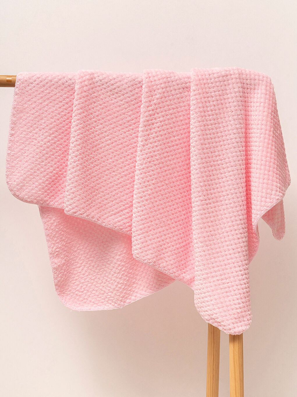 %100 Welsoft Jakarlı Bebek Battaniyesi Pembe-3