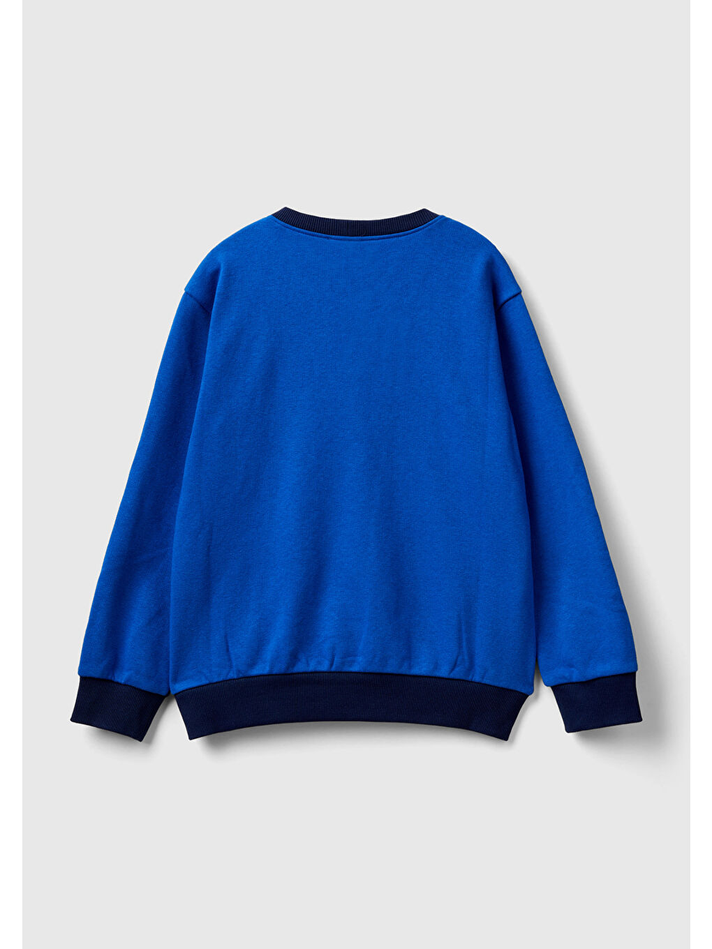 Erkek Çocuk Lacivert Slogan Baskılı Yanı Şeritli Renk Bloklu Sweatshirt-1