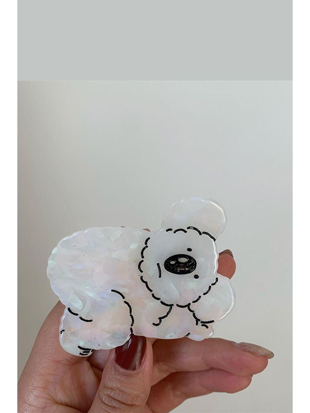 Beyaz Koala Lüks kemik Mandal Toka-1