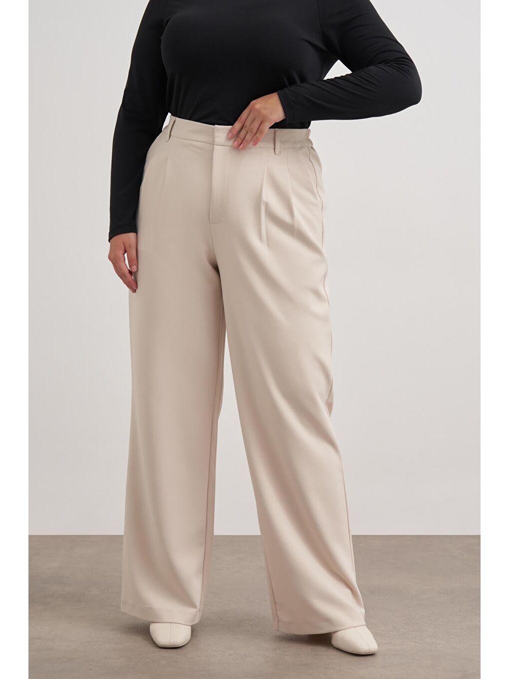 Bej Pilili Cepli Pantolon-3