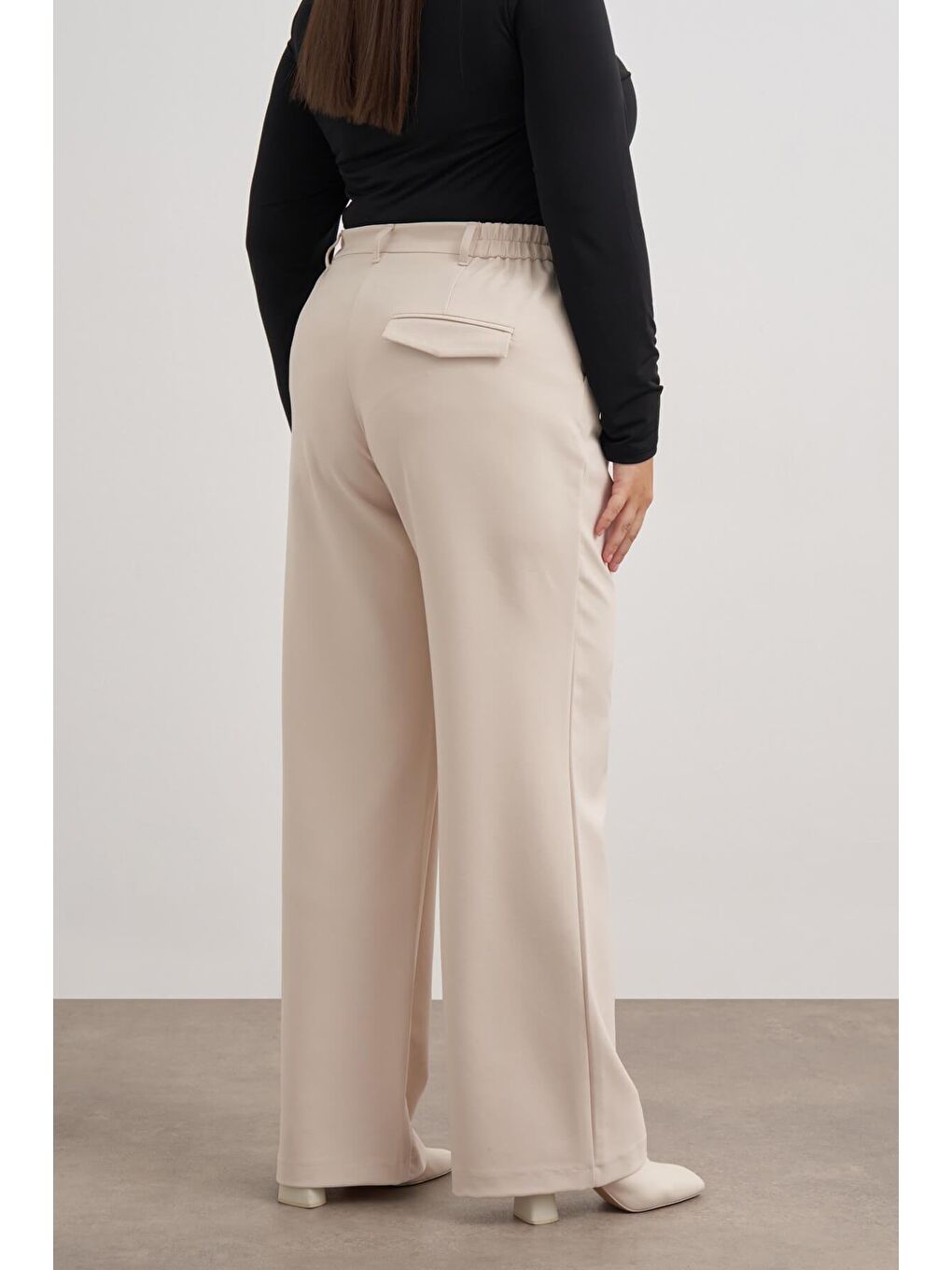 Bej Pilili Cepli Pantolon-5