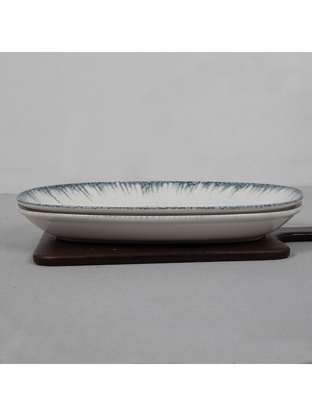 Ekru Antares 2 Parça 29 Cm Bone Kayık Tabak-1