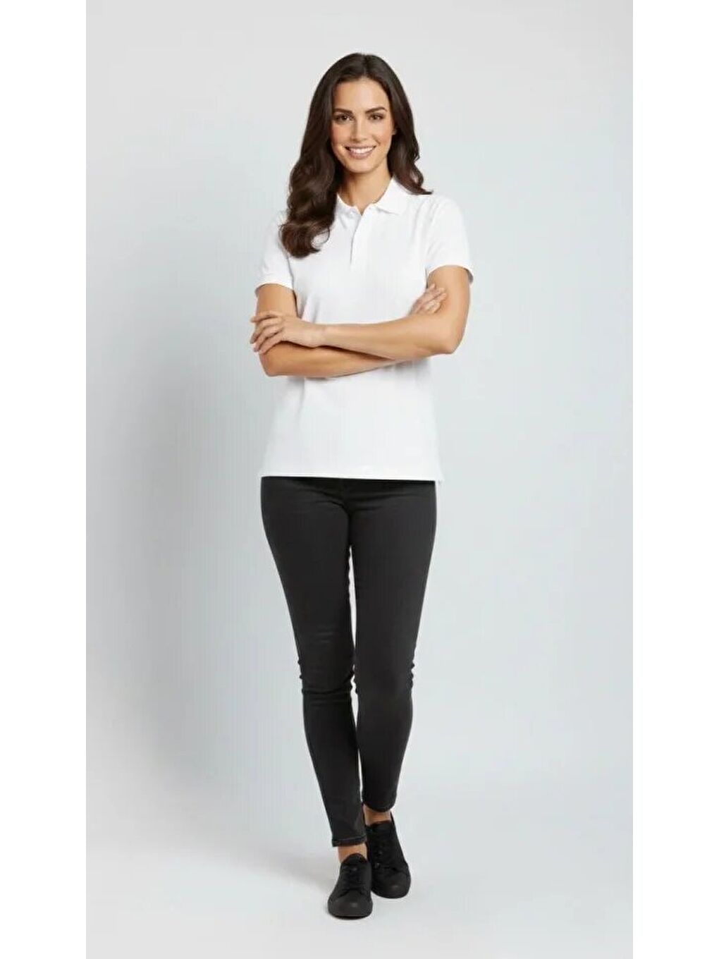 Pike Kumaş Düğmeli Yaka Regular Rahat Günlük Kısa Kol Tişört T-shirt - Beyaz-2