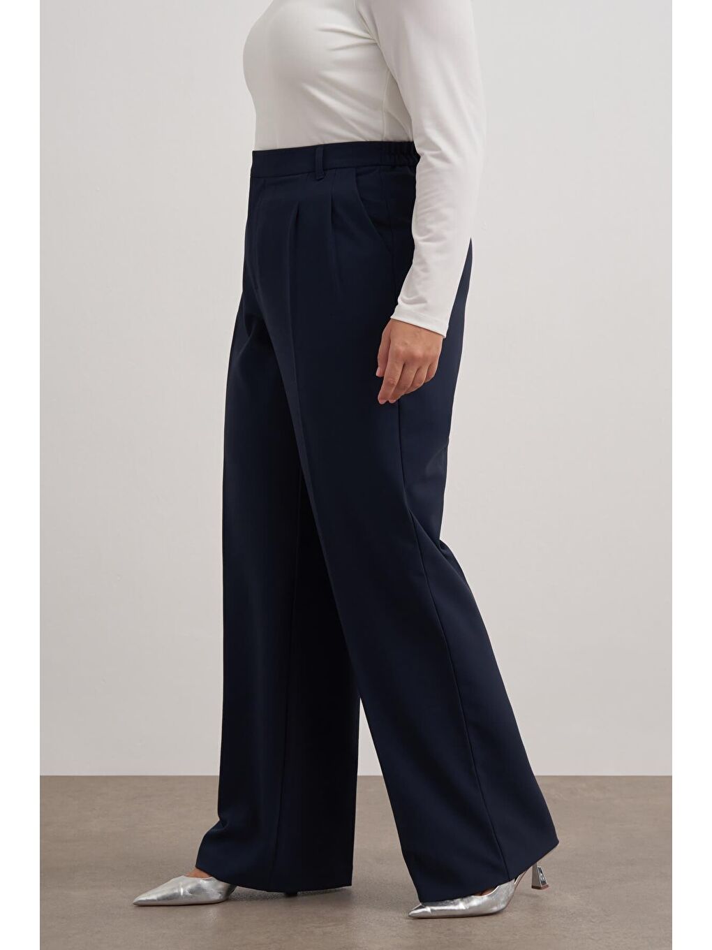 Lacivert Pilili Cepli Pantolon-4