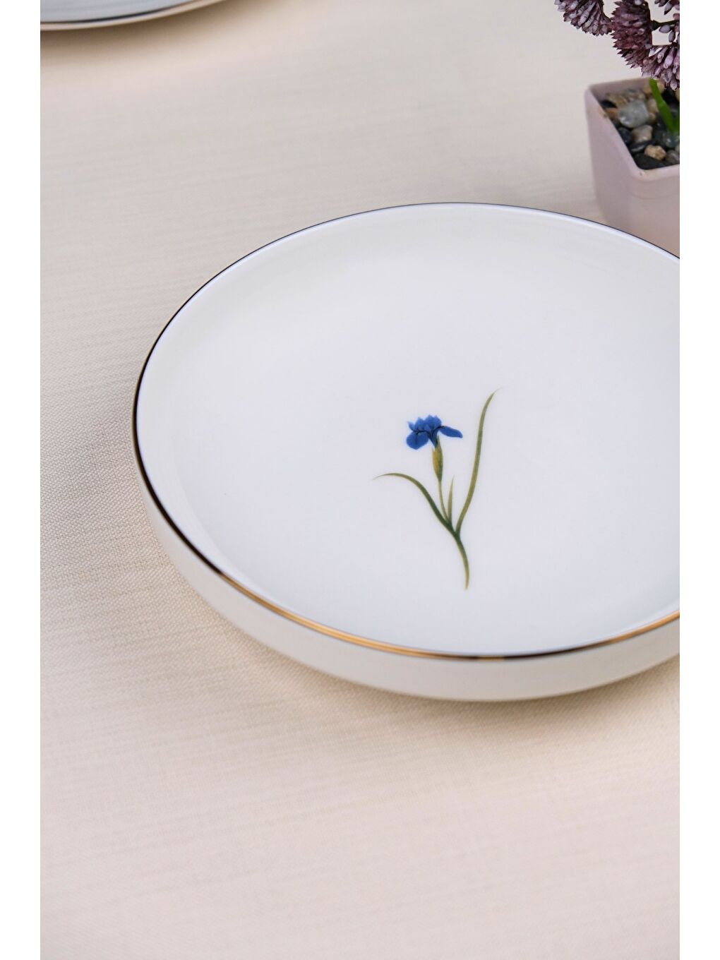 Karışık Porselen Natura İris Altın Yaldız Çukur Tabak 18,50cm 2 li-4