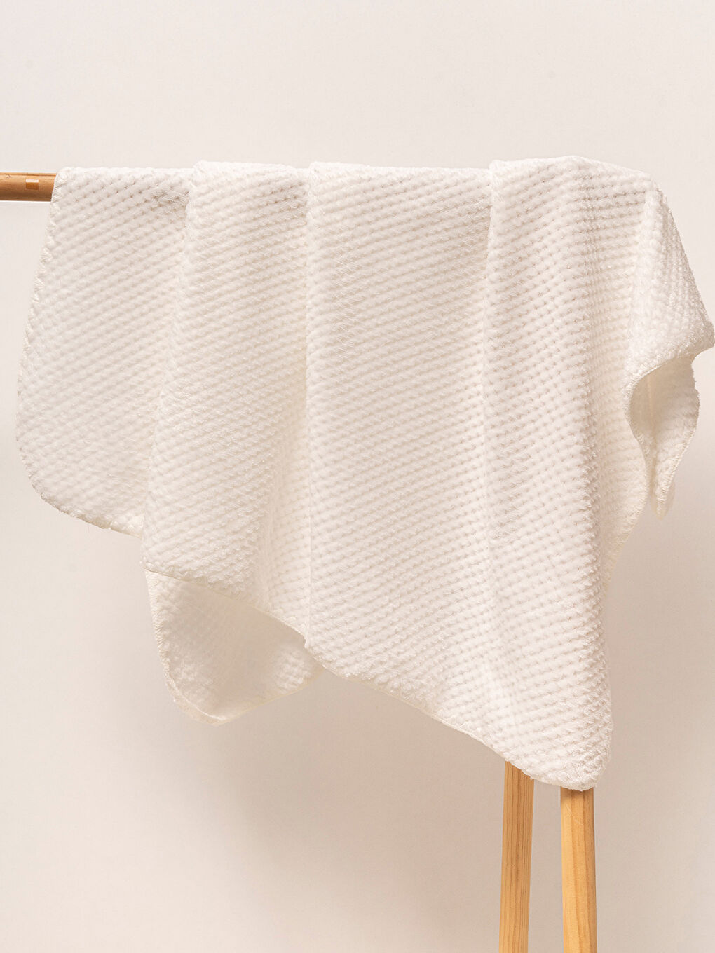 %100 Welsoft Jakarlı Bebek Battaniyesi Ekru-2