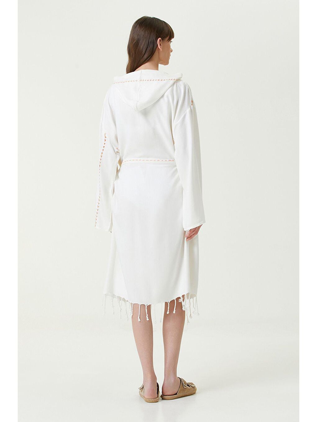 Serene Peştamal Bornoz - Turuncu Örgü Ajur-3