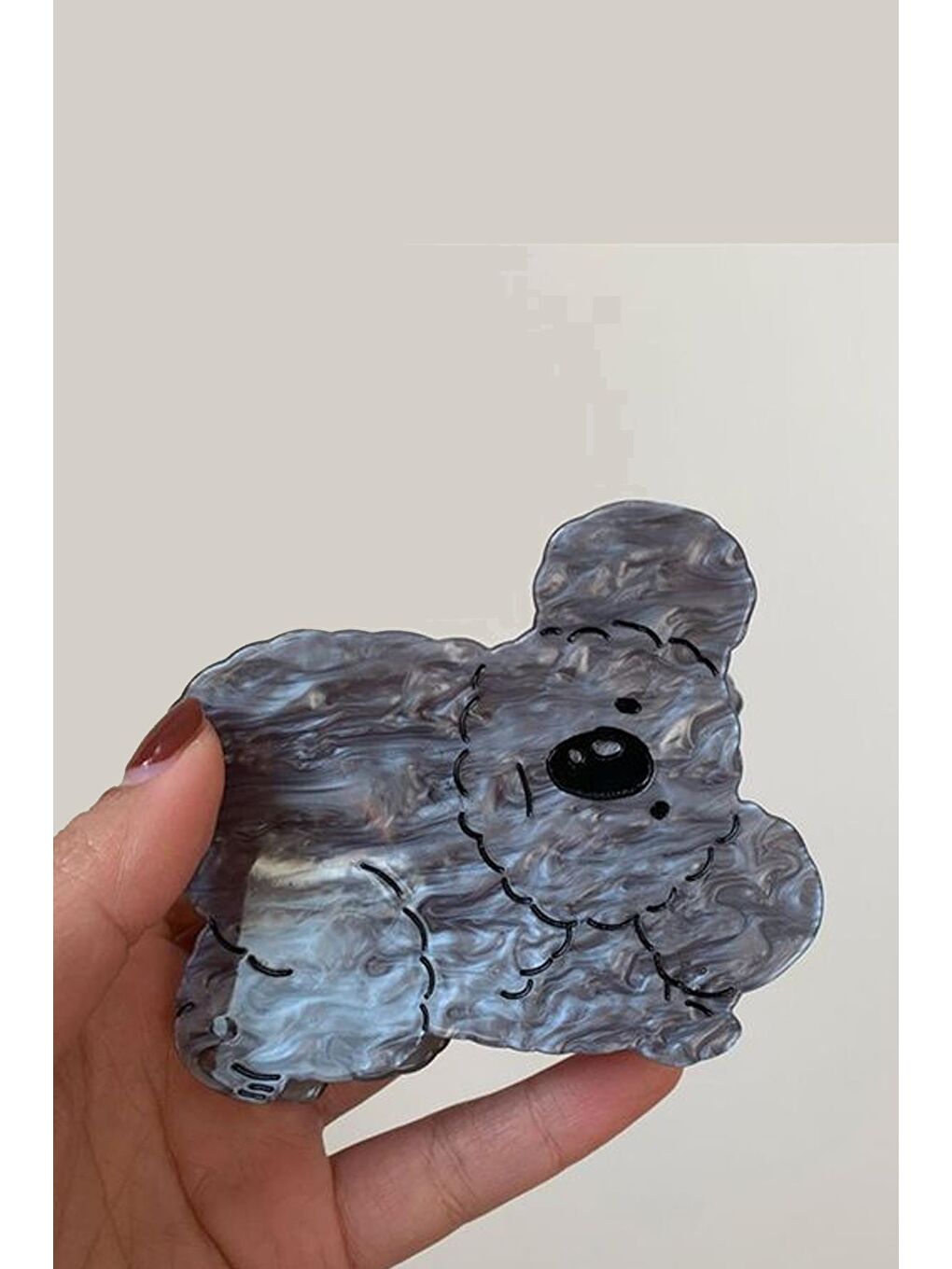 Gri Koala Lüks kemik Mandal Toka