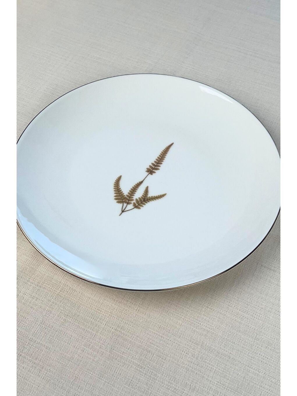 Karışık Porselen Natura Karma Altın Yaldız Servis Tabağı 24,50cm 6 lı-6