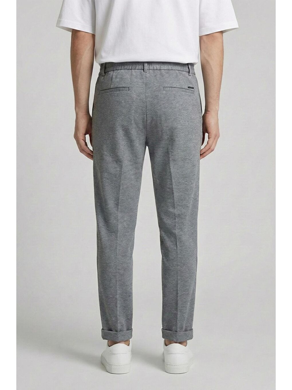 Gri Giotelli Erkek 6 Drop Dokuma Kumaş Pantolon-1