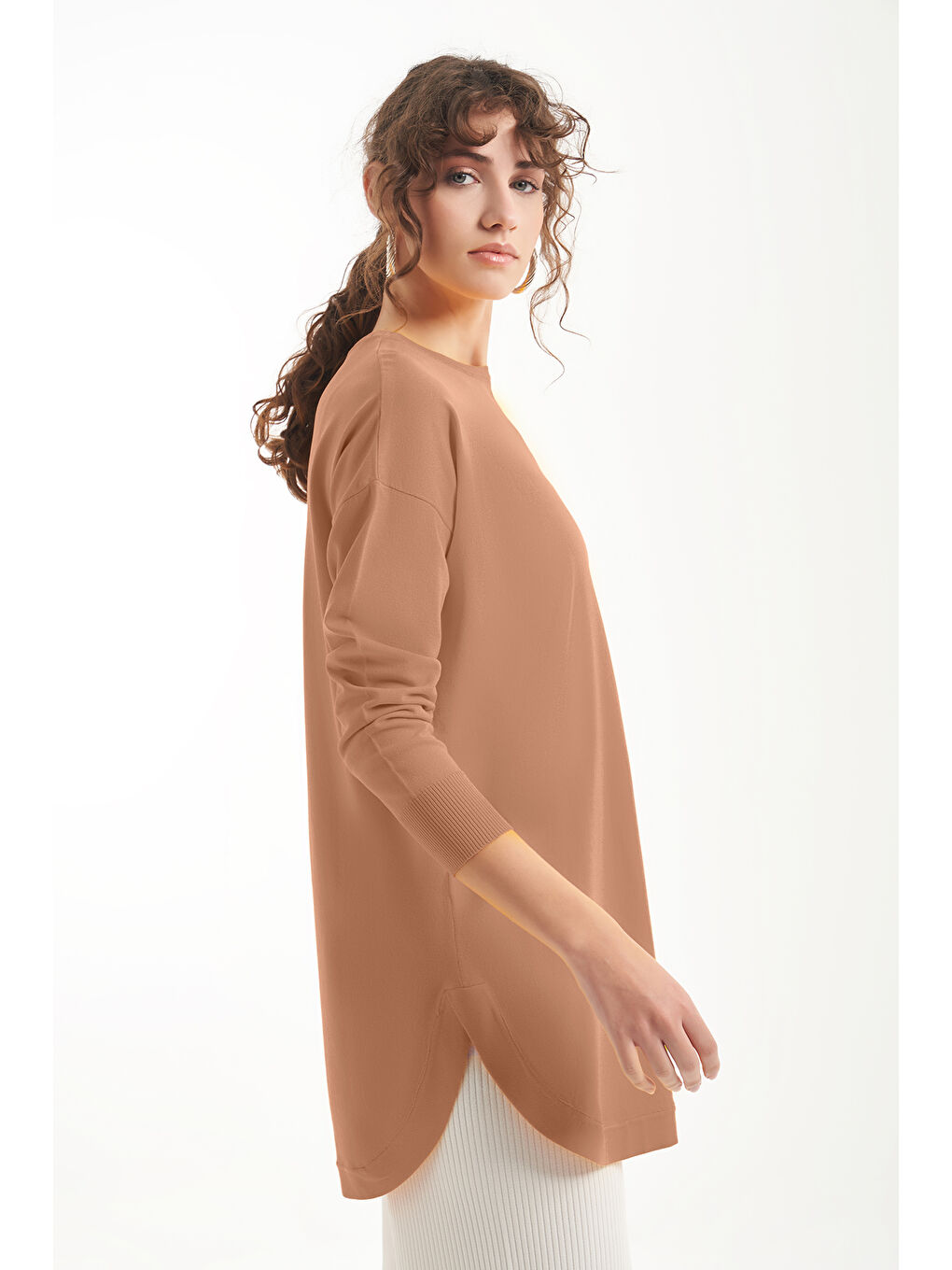 Pembe Merserize Oval Kesim Tunik 1200 Somon-1