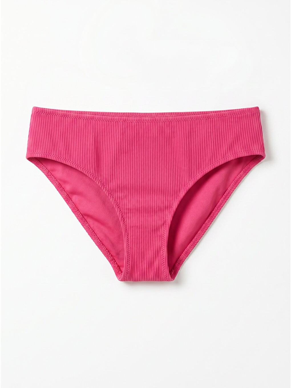 Fuşya Reps Yüksek Bel Tek Alt Bikini