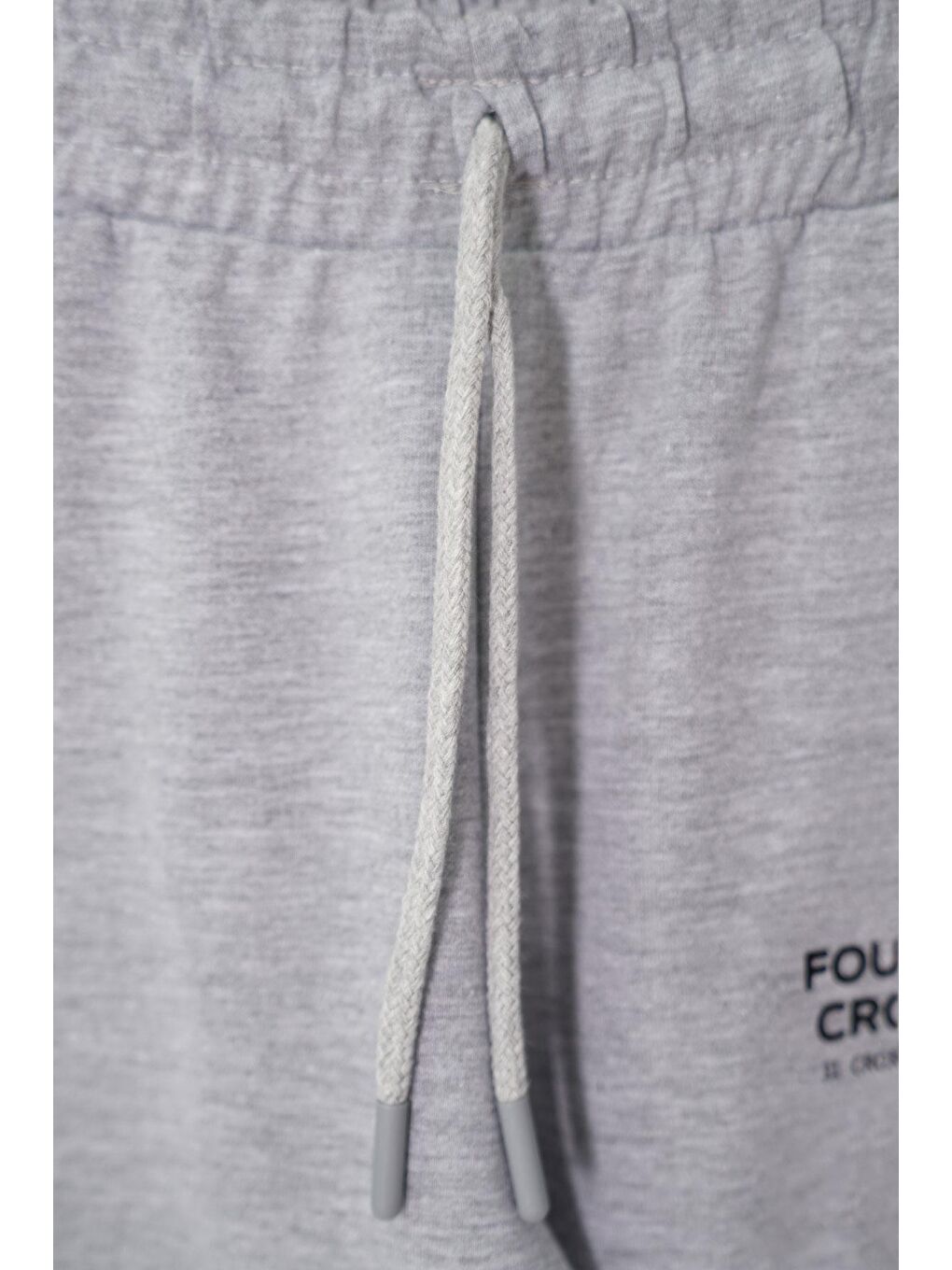 Baskılı Bağcıklı Gri Melanj Renk Erkek Çocuk Eşofman Tek Alt-1