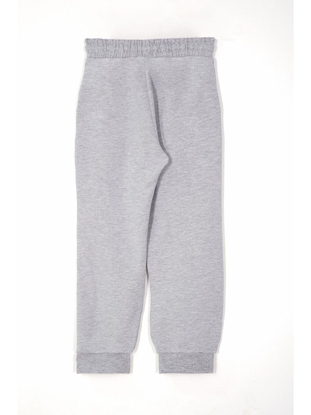 Baskılı Bağcıklı Gri Melanj Renk Erkek Çocuk Eşofman Tek Alt-3