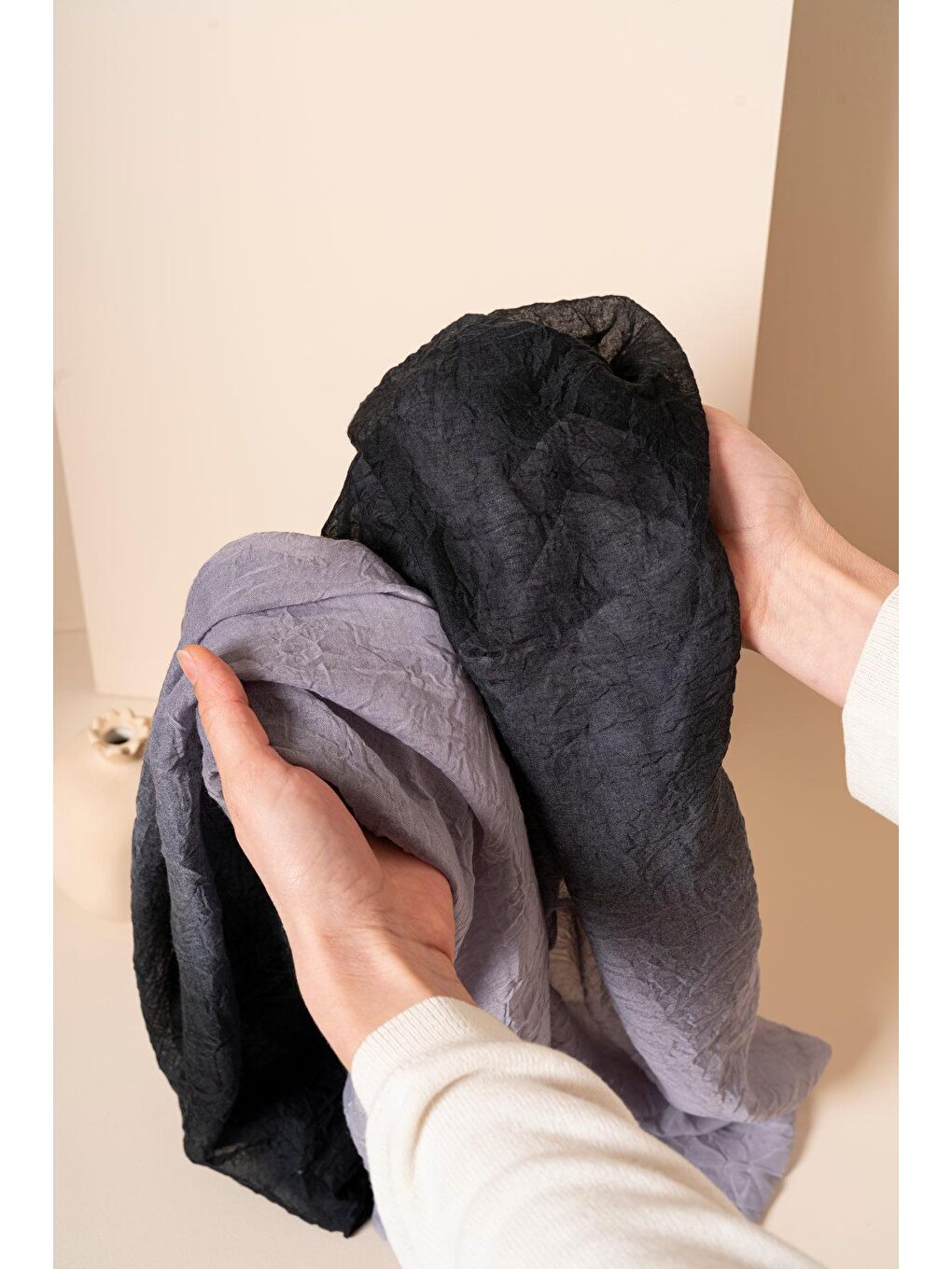 Antrasit Kadın Degrade Konfor Şal-2