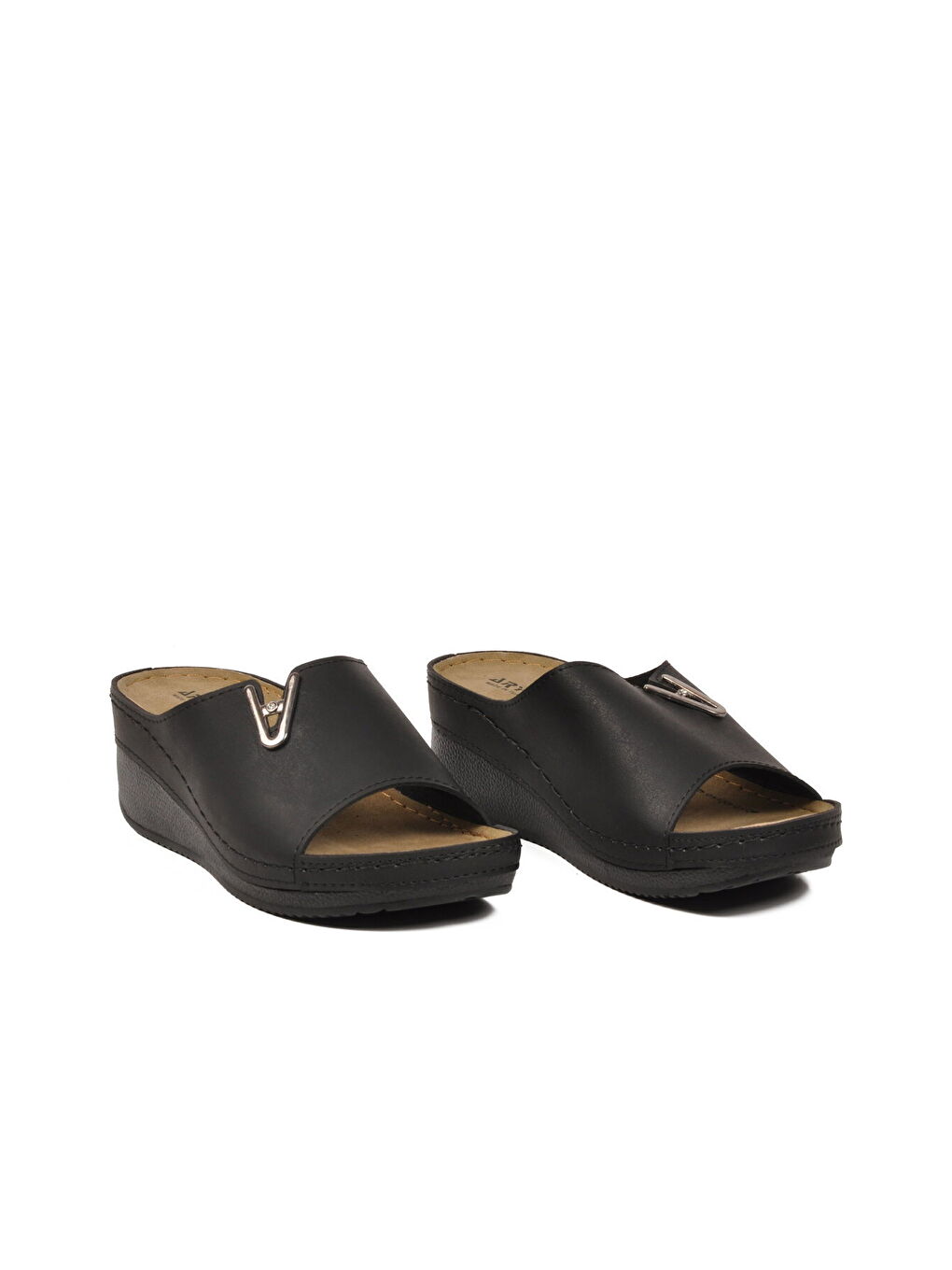 Siyah Anatomik Kadın Topuklu Terlik 38-973 RR Z-2