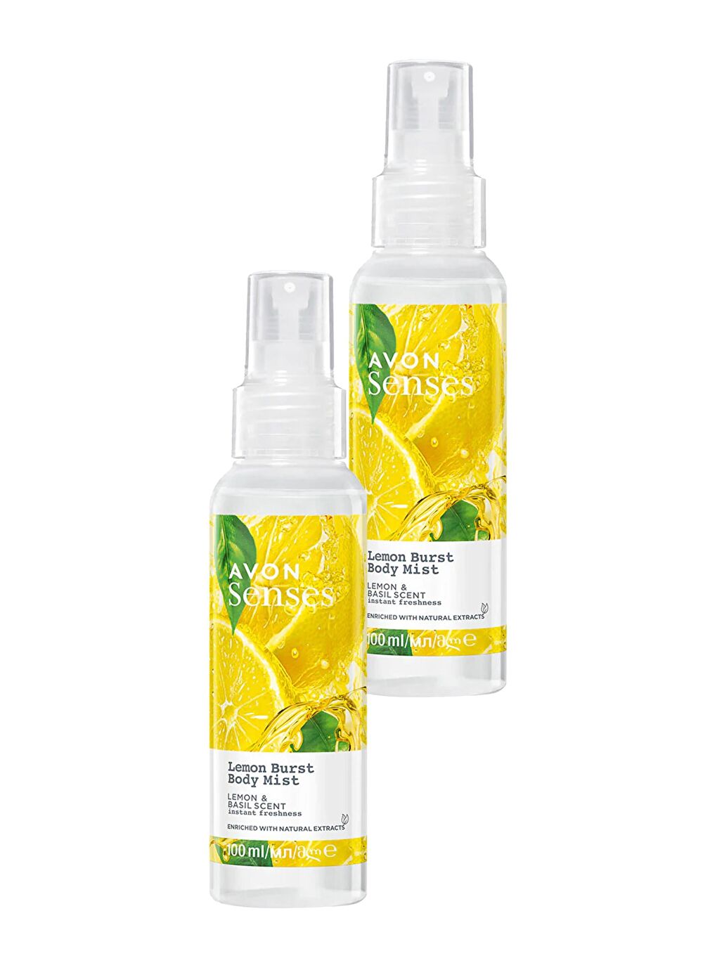 AVON Renksiz Senses Lemon Burst Limon ve Reyhan Kokulu Vücut Spreyi 100 Ml. İkili Set