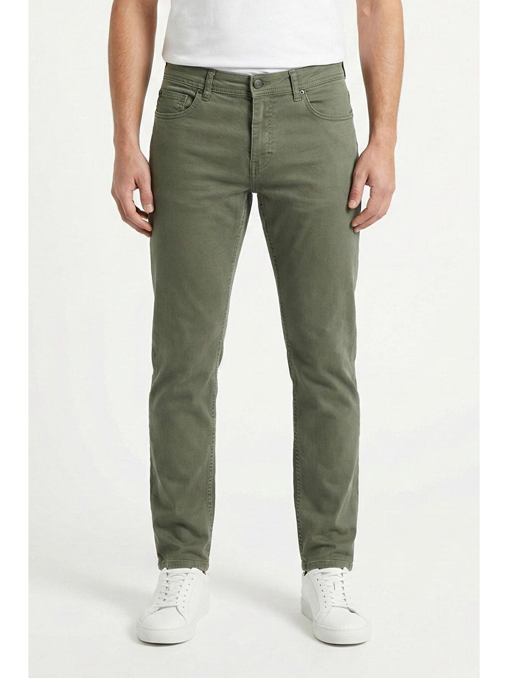 Giotelli Haki Slim Fit 5 Cepli Denim Pantolon