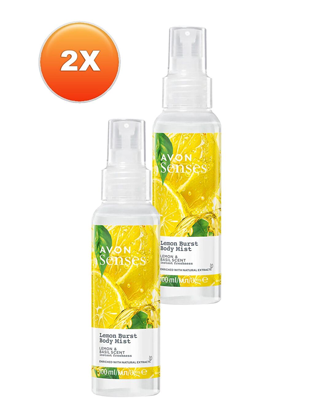 AVON Renksiz Senses Lemon Burst Limon ve Reyhan Kokulu Vücut Spreyi 100 Ml. İkili Set - 1