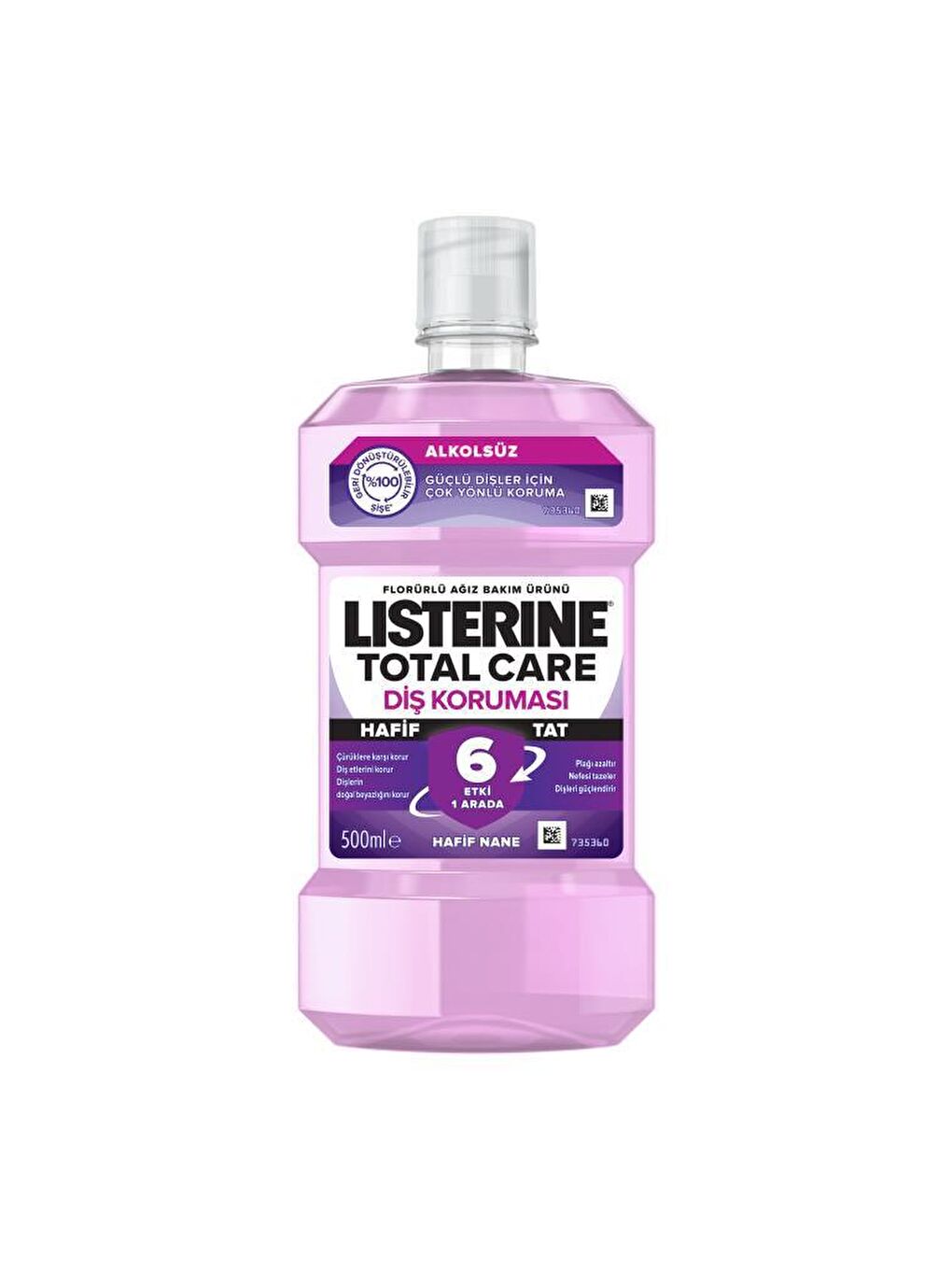 Listerine Renksiz Total Care Hafif Tat Alkolsüz Ağız Bakım Suyu 500ml - 1