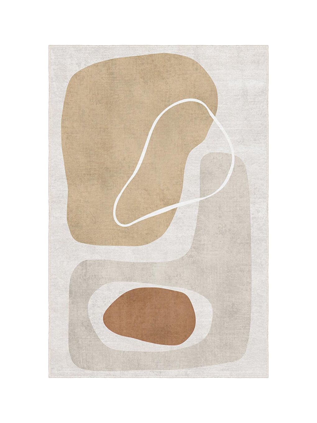 Bej Özel Tasarım, Kaymaz Taban, İnce, Yıkanabilir, Modern Halı WOOKECE1466 180x280-3