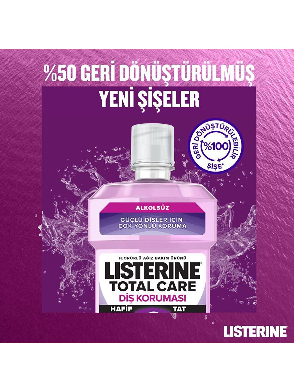 Listerine Renksiz Total Care Hafif Tat Alkolsüz Ağız Bakım Suyu 500ml - 6