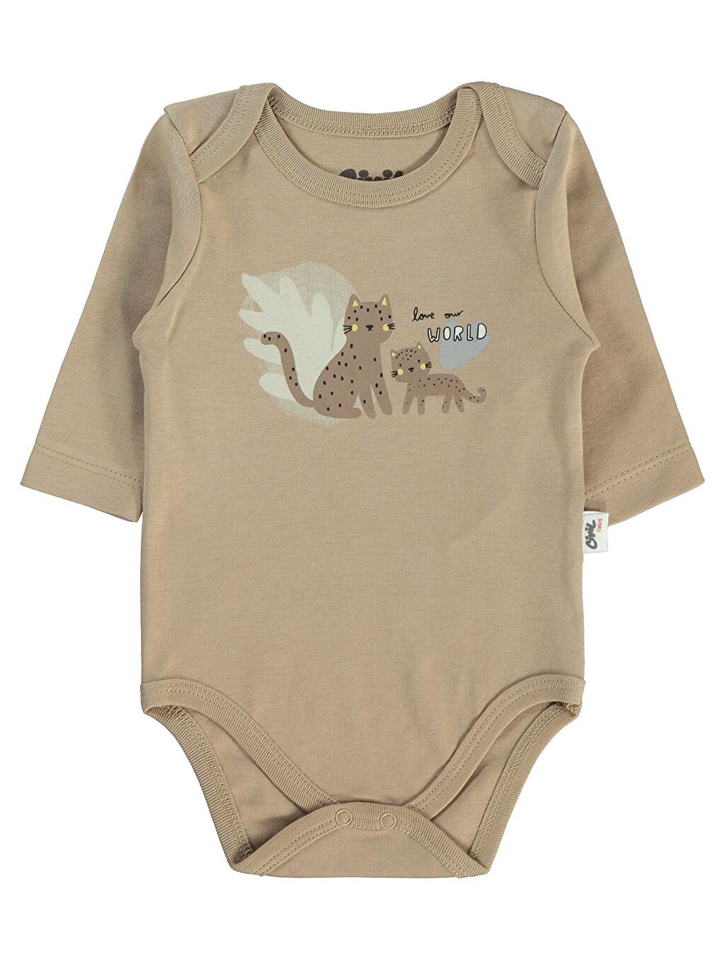 Kahverengi Baby Erkek Bebek 2'li Çıtçıtlı Badi 3-12 Ay Kahve-1