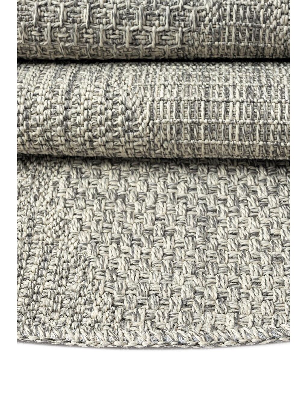 Gri Rusticana 3104 Naturel Jüt Halı Modern Örme Yuvarlak Kilim-95x95-1