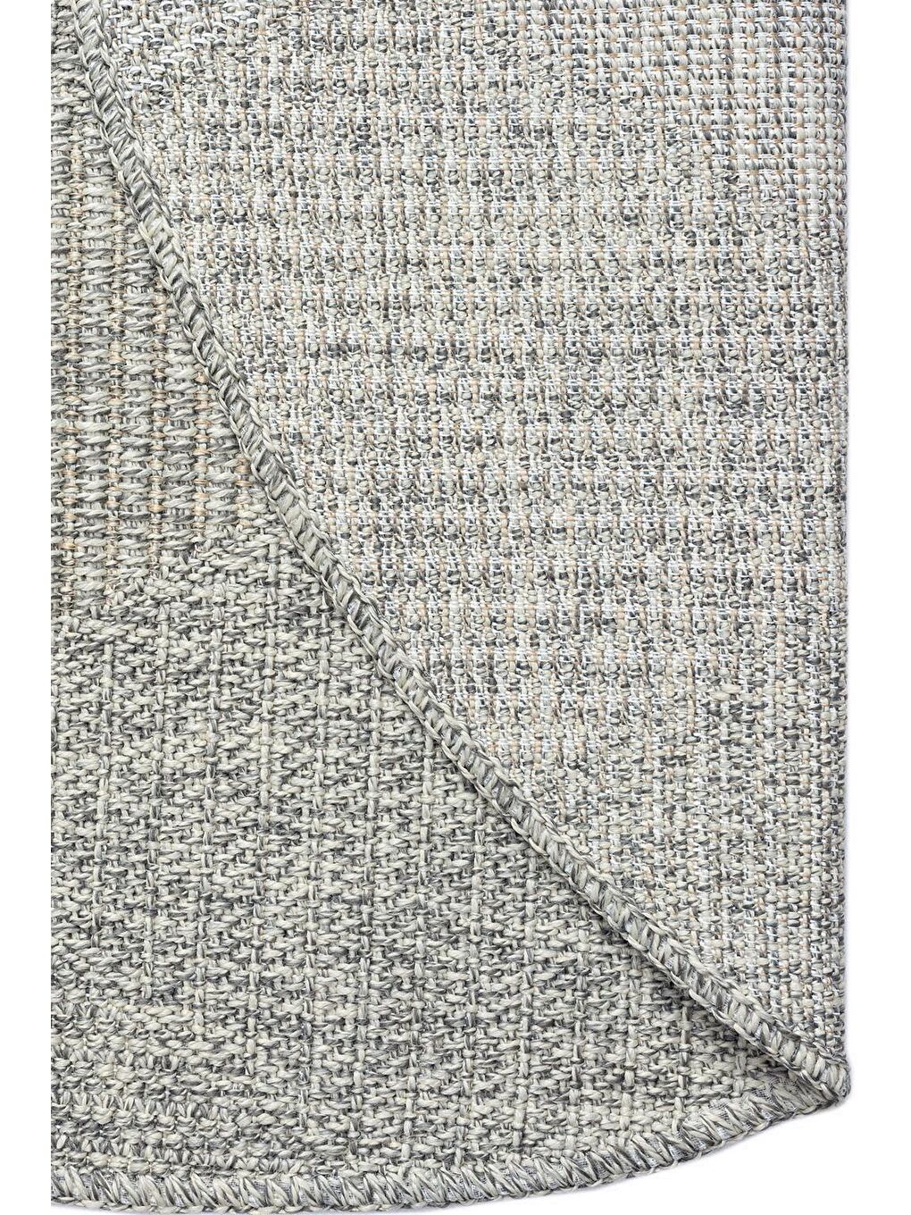 Gri Rusticana 3104 Naturel Jüt Halı Modern Örme Yuvarlak Kilim-95x95-2
