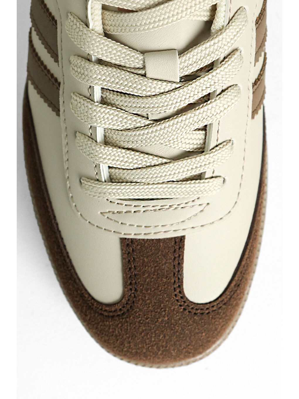 Kahverengi Yanı Şeritli Bağcıklı Spor Ayakkabı-2