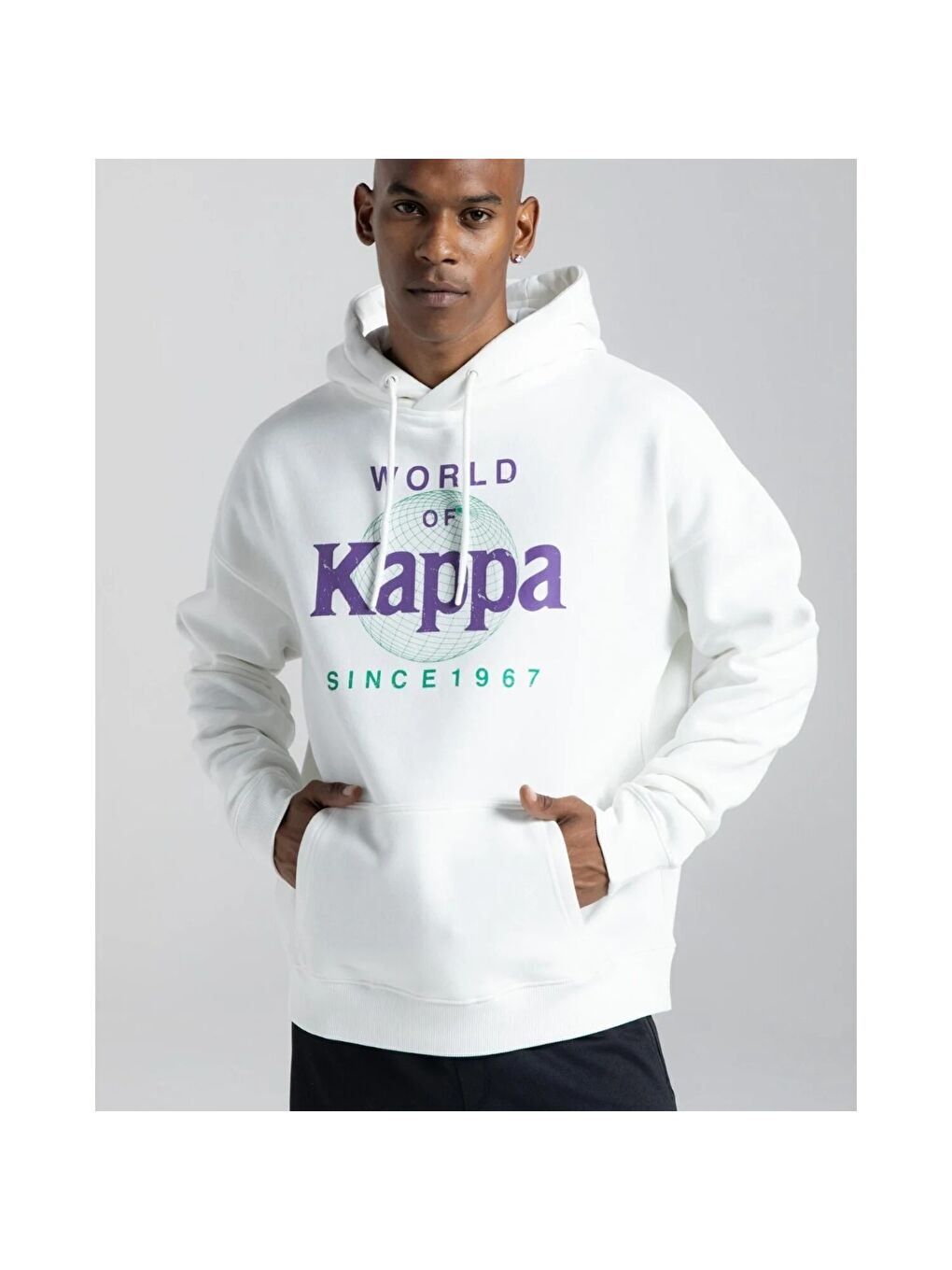 Authentic Ageo Erkek Beyaz Kapüşonlu Sweatshirt-1