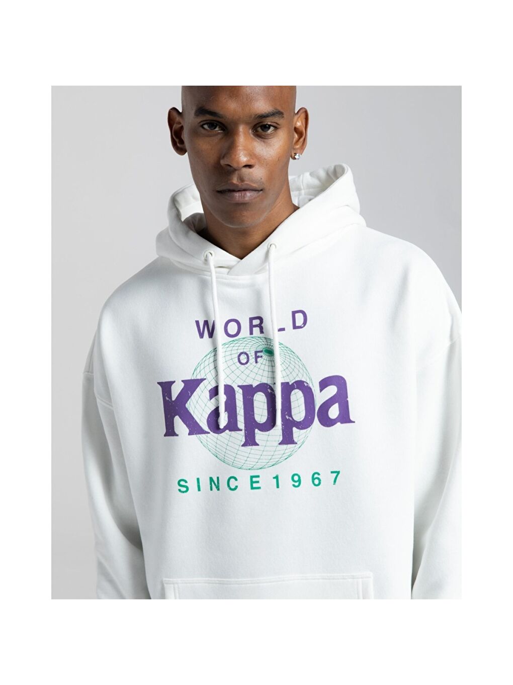 Authentic Ageo Erkek Beyaz Kapüşonlu Sweatshirt-2