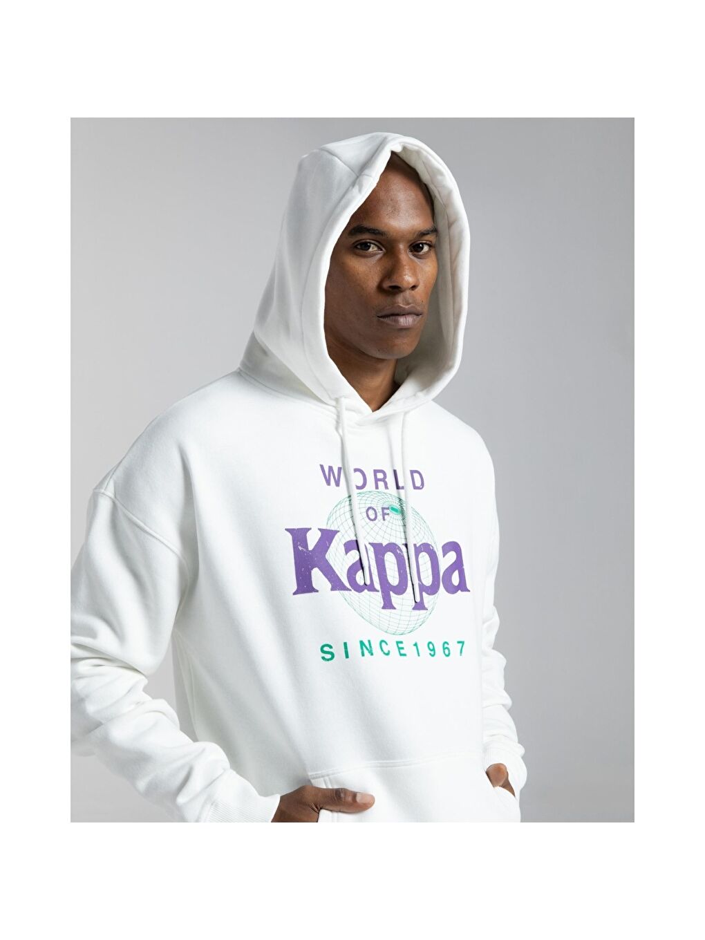 Authentic Ageo Erkek Beyaz Kapüşonlu Sweatshirt-3