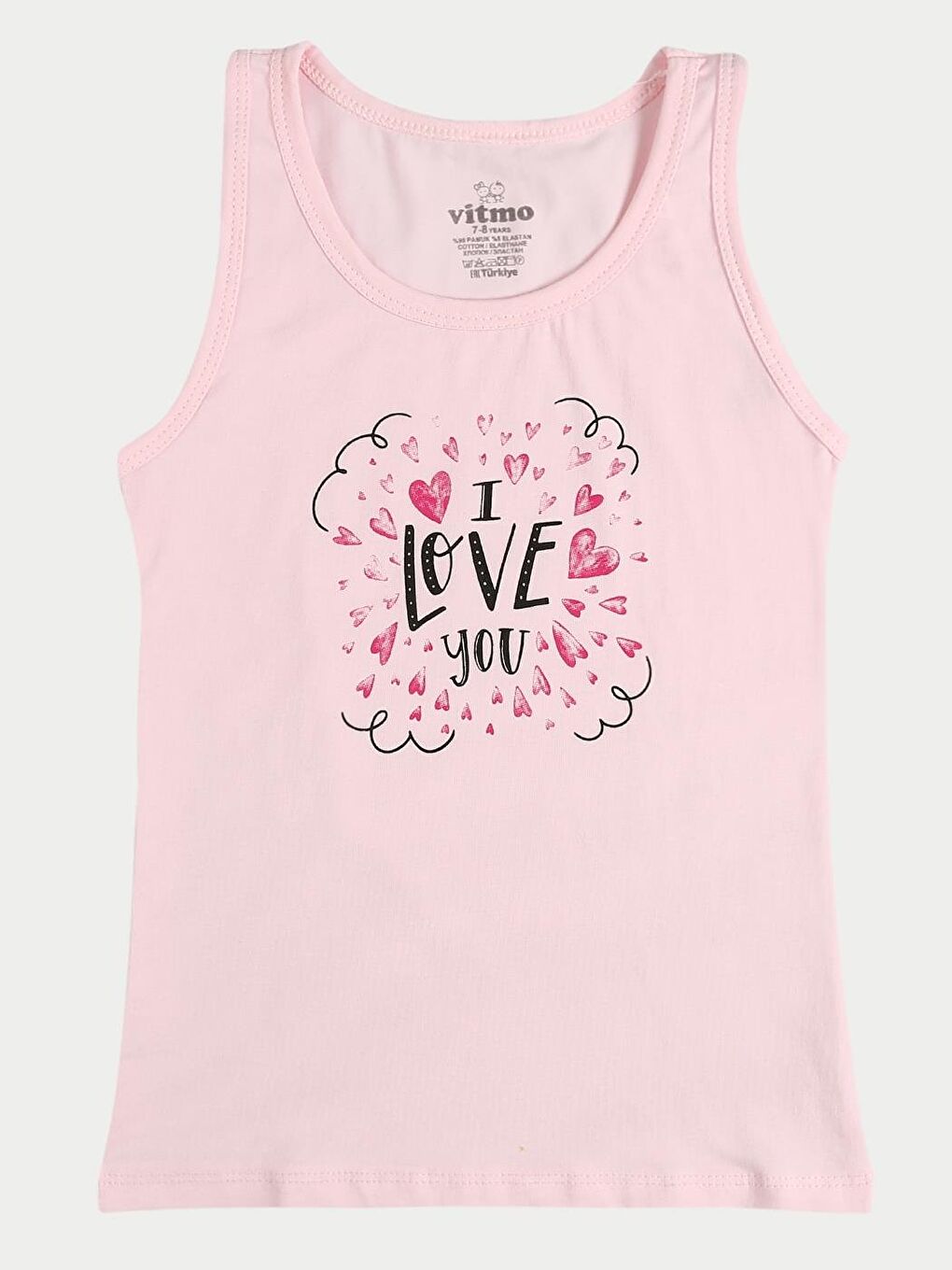 3'Lü Kız Çocuk Pamuklu Bonjour Karışık Atlet