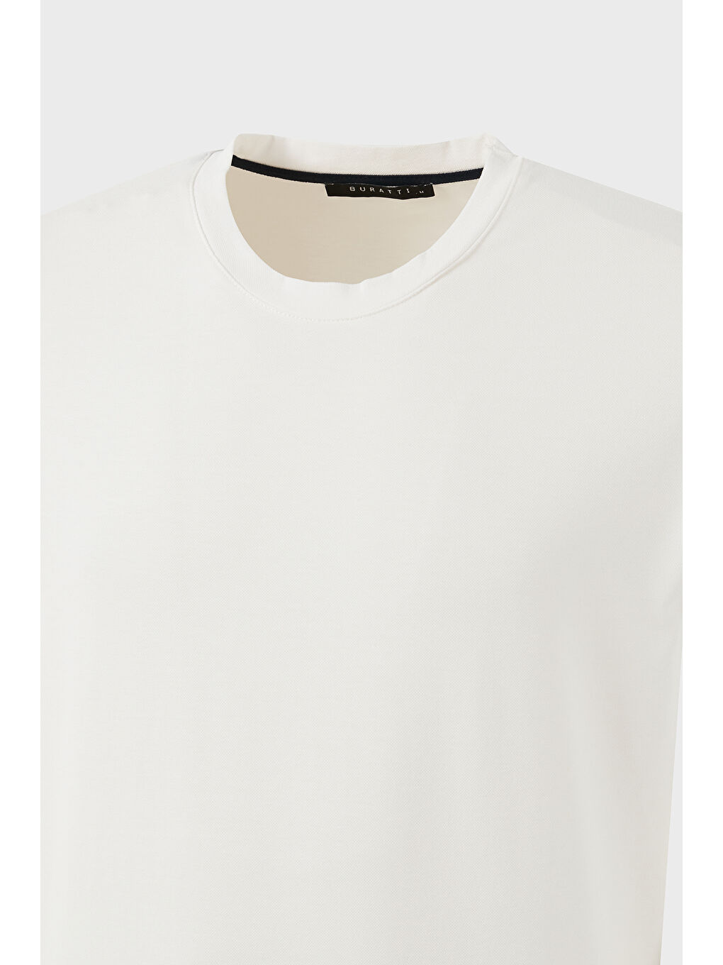 Beyaz Streç Pamuklu Regular Fit Bisiklet Yaka Tişört 5902981-3