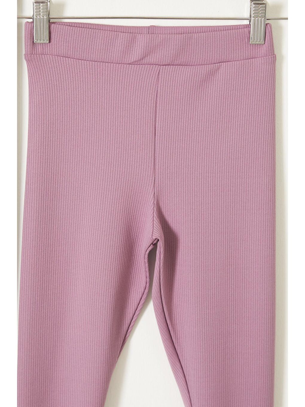 Kız Çocuk Yazı Nakışlı Fitilli Karşkorse 2'li Tayt Siyah-Gül Kurusu 18087-3