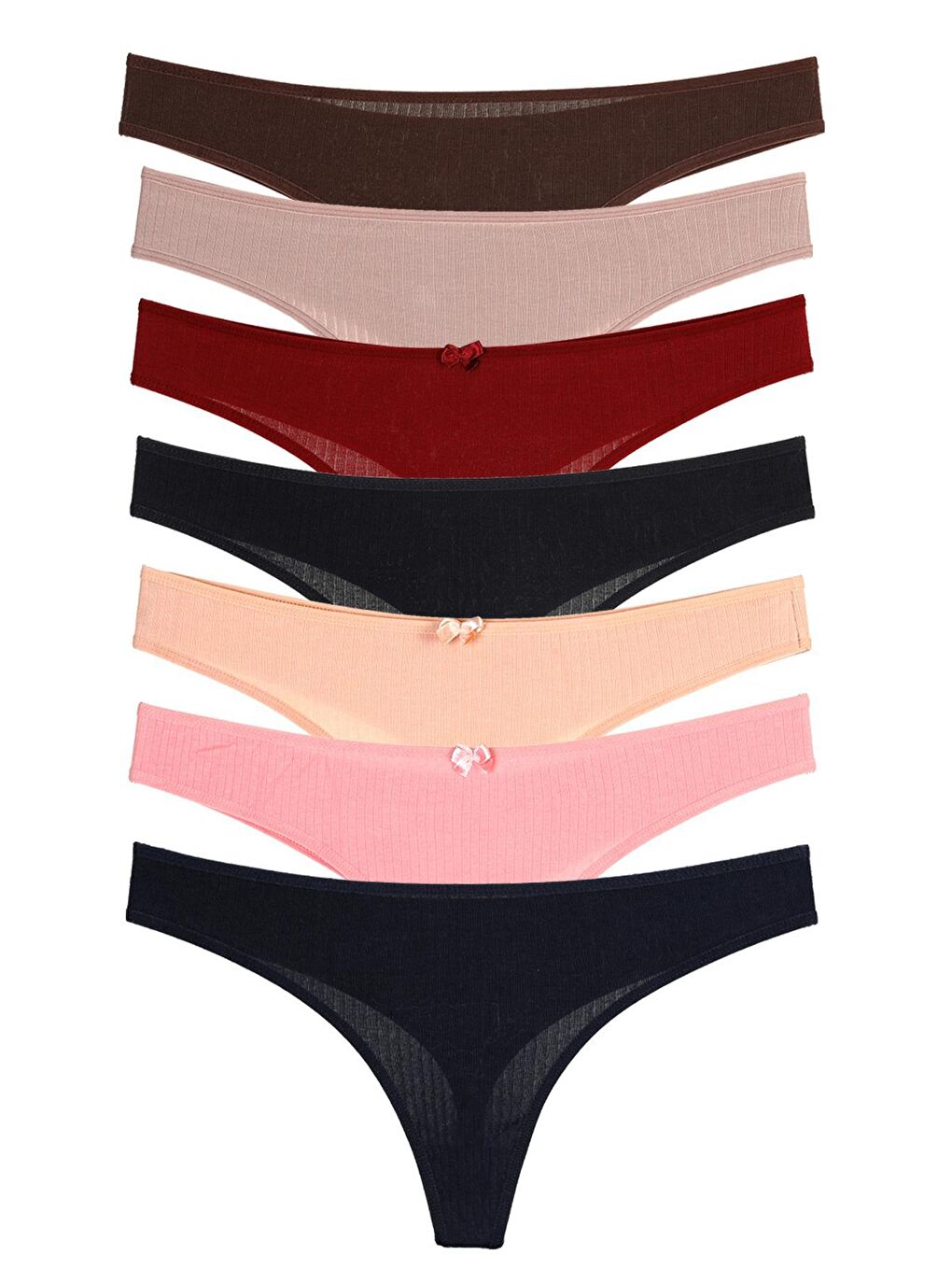 Karışık Kadın Külot Tanga Elastanlı Fitilli Kaşkorse 7'li Paket-1