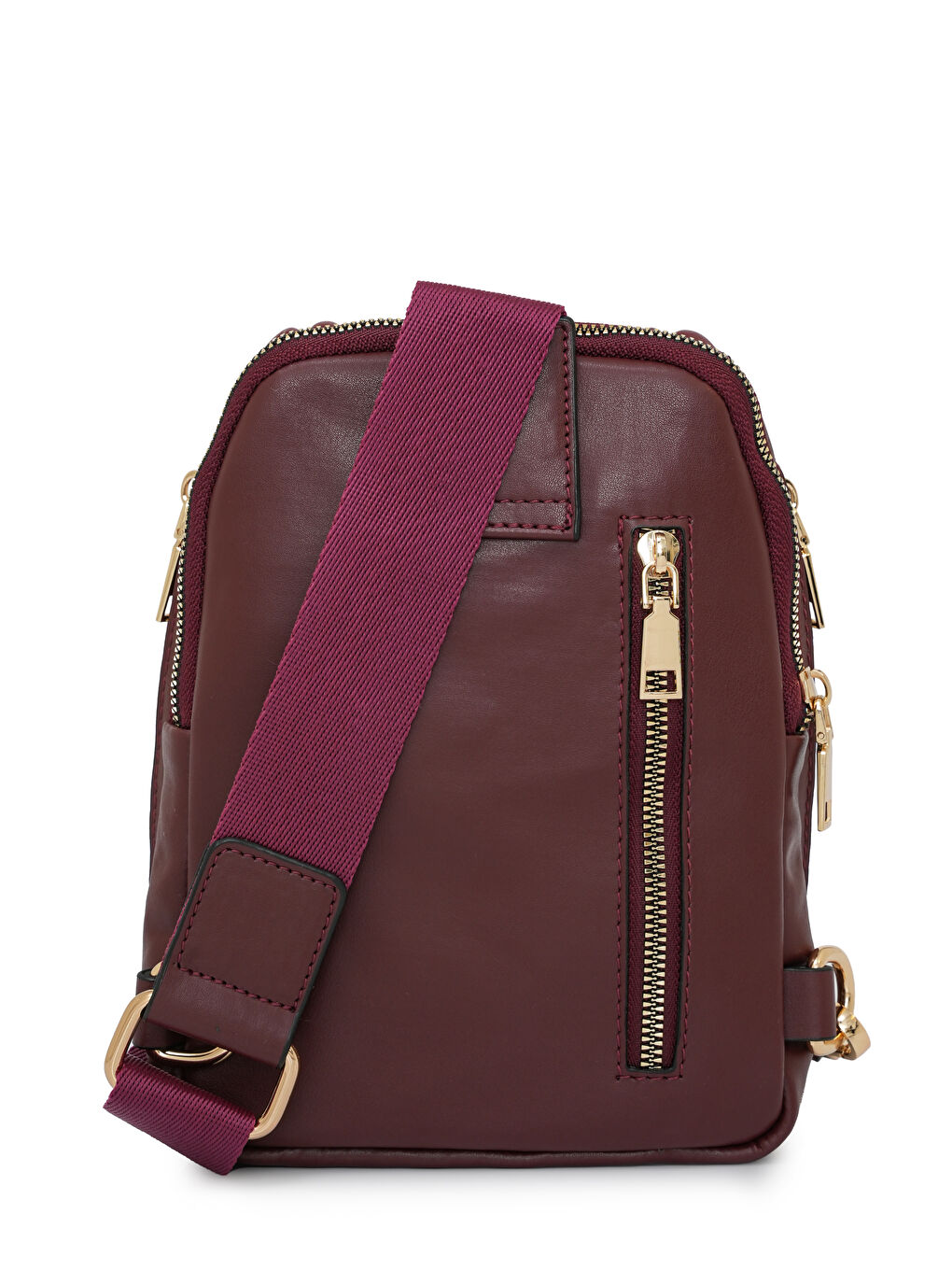Bordo Fermuarlı Bel Çantası DJ250-4-5