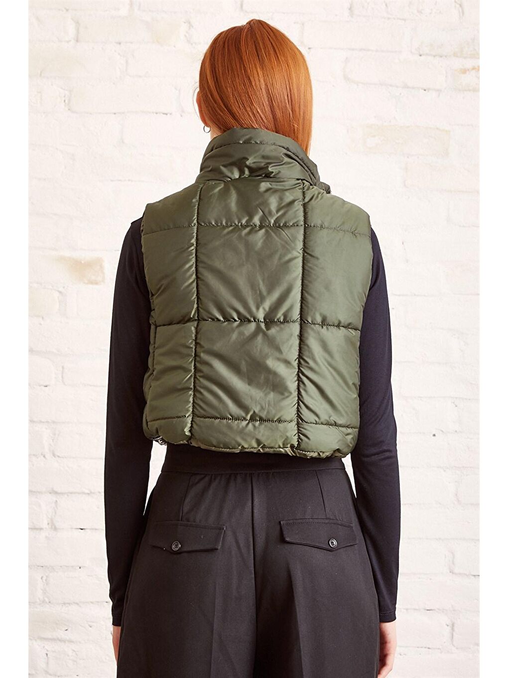 Haki Cepli Kısa Şişme Yelek-5
