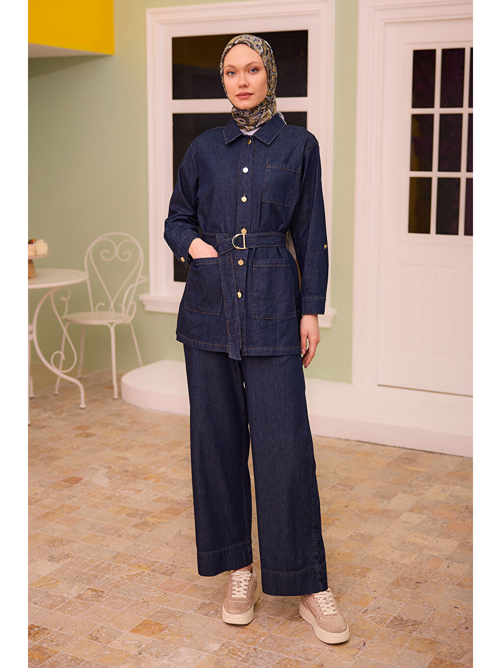 Kadın Rins Yıkama İkili Takım Koyu Mavi