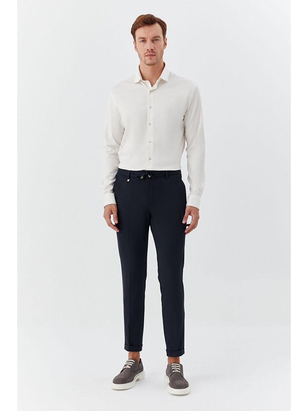 Lacivert Regular Fit Yan Cepli Jogger Erkek Pantolon-1