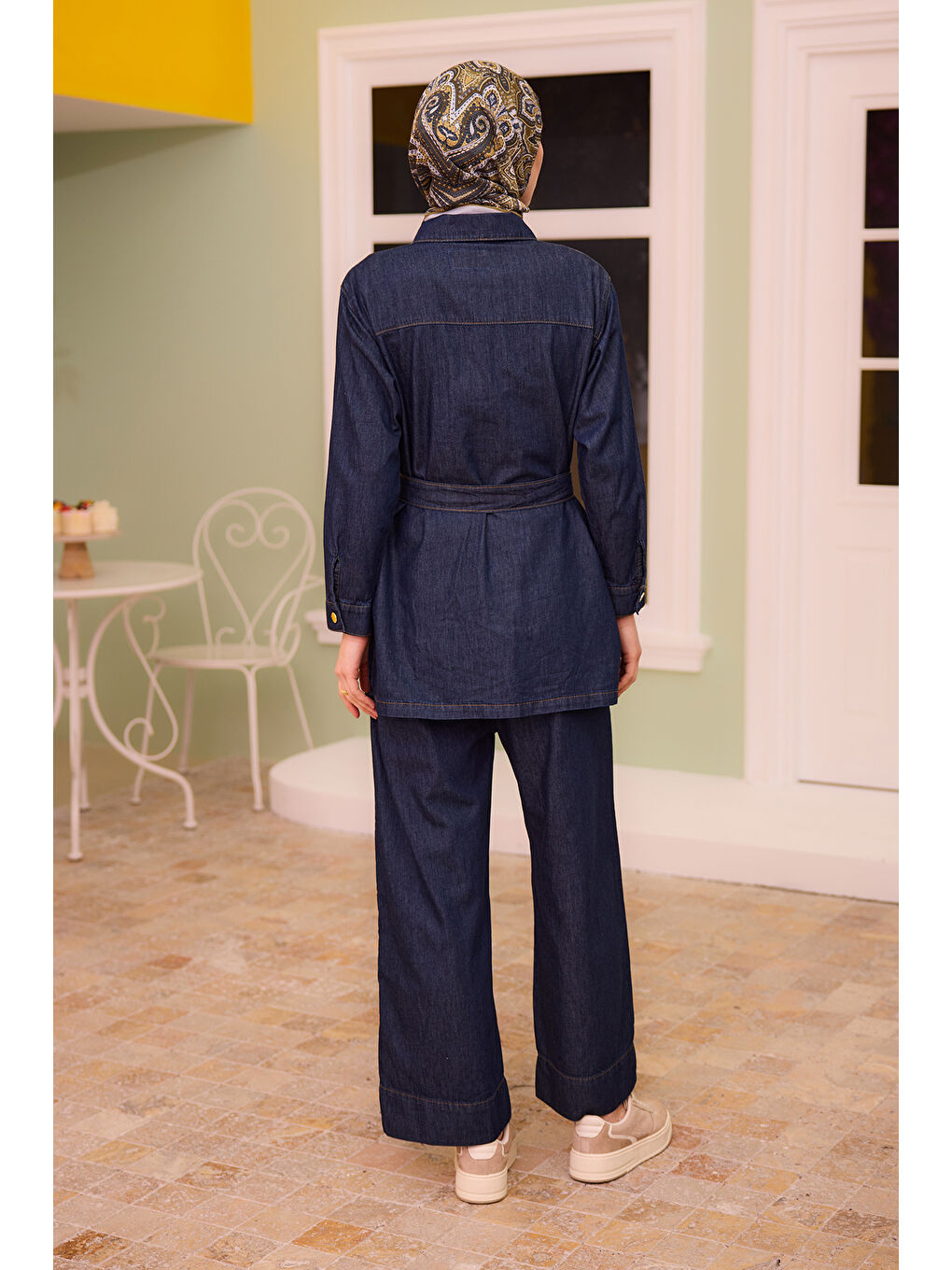 Kadın Rins Yıkama İkili Takım Koyu Mavi-4