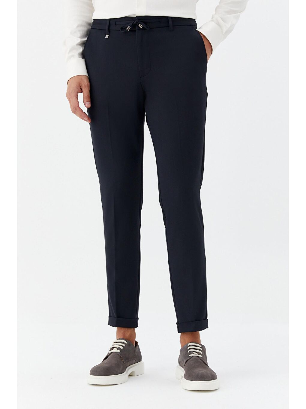 Lacivert Regular Fit Yan Cepli Jogger Erkek Pantolon-2