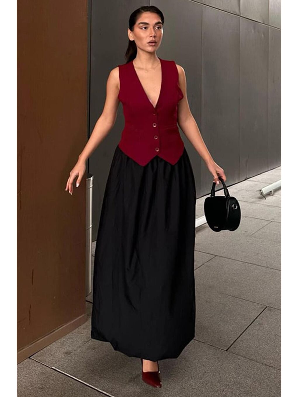 Bordo Kadın Yelek Mg2332-2