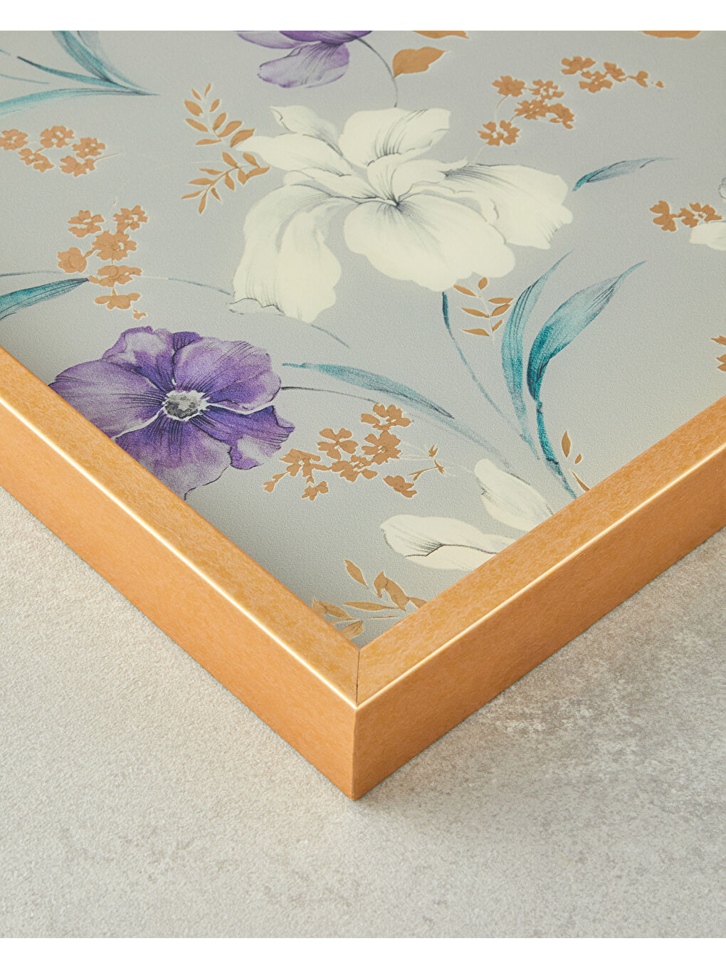 Ekru Almina Dekoratif Tepsi 33x33 cm Krem-2